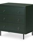 Reagan - 3 Drawer Nightstand - Deep Green