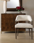 Austell - Shearling Dining Chair - Brown / White