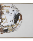Moon Landing - Hand Painted Abstract Art - Black / Brown / Gold / Gray / White