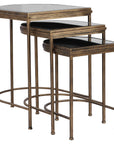 India - Nesting Tables (Set of 3) - Light Brown & Black