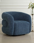 Junie - Swivel Barrel Chair - Blue