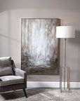 Desert Rain - Hand Painted Abstract Art - Pearl Silver