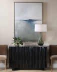 Above The Waterline - Abstract Painting - Blue / Gray / White