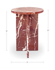 Grace - Accent Table Levante Marble - Red / Rosso