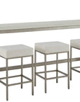 Oasis - Console With 3 Stools - Gray / Beige
