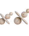Quarried Stone - Indoor-Outdoor Sculptures (Set of 2) - White / Yellow
