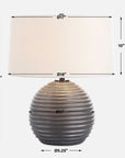 Chelsom - Ribbed Table Lamp - Gray