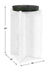 Olina - Marble Outdoor Accent Table - White