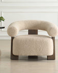 Lennox - Shearling Accent Chair - Beige / Brown