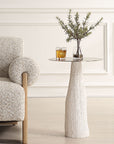 Hollen - Stone Accent Table - White