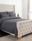Danica - 3 Piece Queen Quilt Set - Charcoal