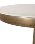Gianno - Round Marble Side Table - Brass / White