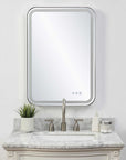 Crofton - Lighted Nickel Vanity Mirror - Gray