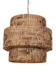Water Hyacinth - 4 Light Woven Pendant - Light Brown