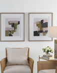 Color Block - Framed Prints (Set of 2) - Light Brown