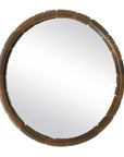 Auger - Amber Glass Round Mirror - Bronze