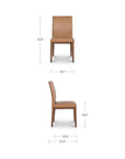 Frankie - Dining Chair Leather (Set of 2) - Tan / Brown