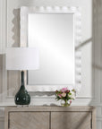 Haya - White Scalloped Mirror