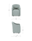 Drava - Rolling Dining Chair - Light Blue