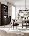Curata - Upholstered Chair - Dark Gray / Dark Brown