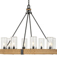 Palm Royal - 8 Light Indoor-Outdoor Chandelier - Black / Light Brown
