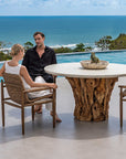 Stonewood - Indoor-Outdoor Dining Table - White / Woodtone
