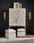 Melange - Dream Weaver Bar Cabinet - White / Light Brown