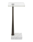 Pelton - Marble Glass Drink Table - Bronze / White