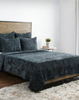 Bari - Velvet Quilt - Bay Green