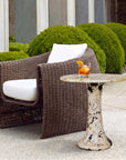 Cadas - Indoor-Outdoor Stone Side Table - Black / White