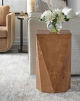 Hughes - Geometric Accent Table - Dark Brown