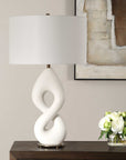 Meridian - Ivory Stone Table Lamp - White