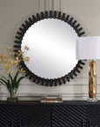 Jael - Round Iron Bands Mirror - Black