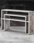 Genara - Carved Console Table - Bone White