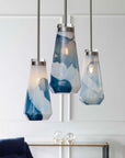 Windswept - 1 Light Mini Pendant - Blue & White