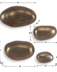 Set In Stone - Outdoor Wall Art (Set of 4) - Brass
