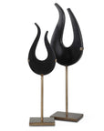 Black - Flame Sculptures (Set of 2)