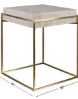 Inda - Modern Accent Table - Beige & Gold