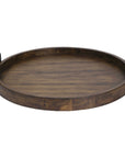 Reine - Round Wooden Tray - Dark Brown