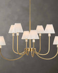 Poppins - 8 Light Brass Chandelier - White / Gold