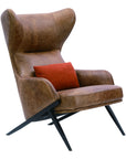 Amos - Leather Accent Chair - Brown