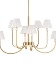 Poppins - 8 Light Brass Chandelier - White / Gold