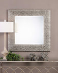 Cressida - Square Mirror - Distressed Silver