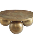Triplet - Antique Brass Coffee Table - Gold