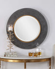 Saul - Round Mirror - Black