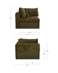 Swift - Corner Chair - Dark Green
