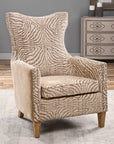 Kiango - Animal Pattern Armchair - Light Brown