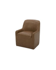 Maisie - Rolling Dining Chair Leather - Tan