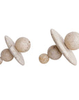 Quarried Stone - Indoor-Outdoor Sculptures (Set of 2) - White / Yellow