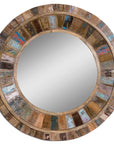 Jeremiah - Round Wood Mirror - Light Brown